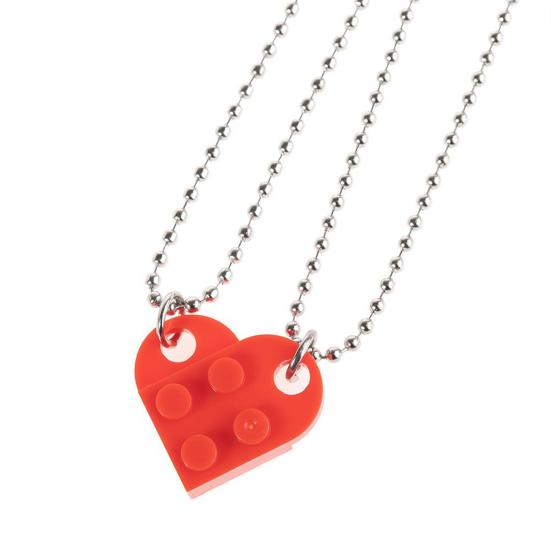 Detachable Chokers Fashion Trendy Attractive Jigsaw Heart Shape Pendant Necklaces