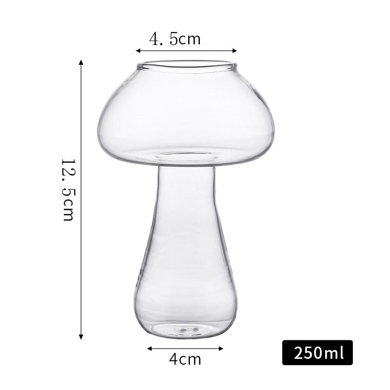 Mushroom Cocktail Glass Cup with Straw For  Drinks Beer Creative Clear Wine Glasses Coffee Cups Drinkware Bar Tool