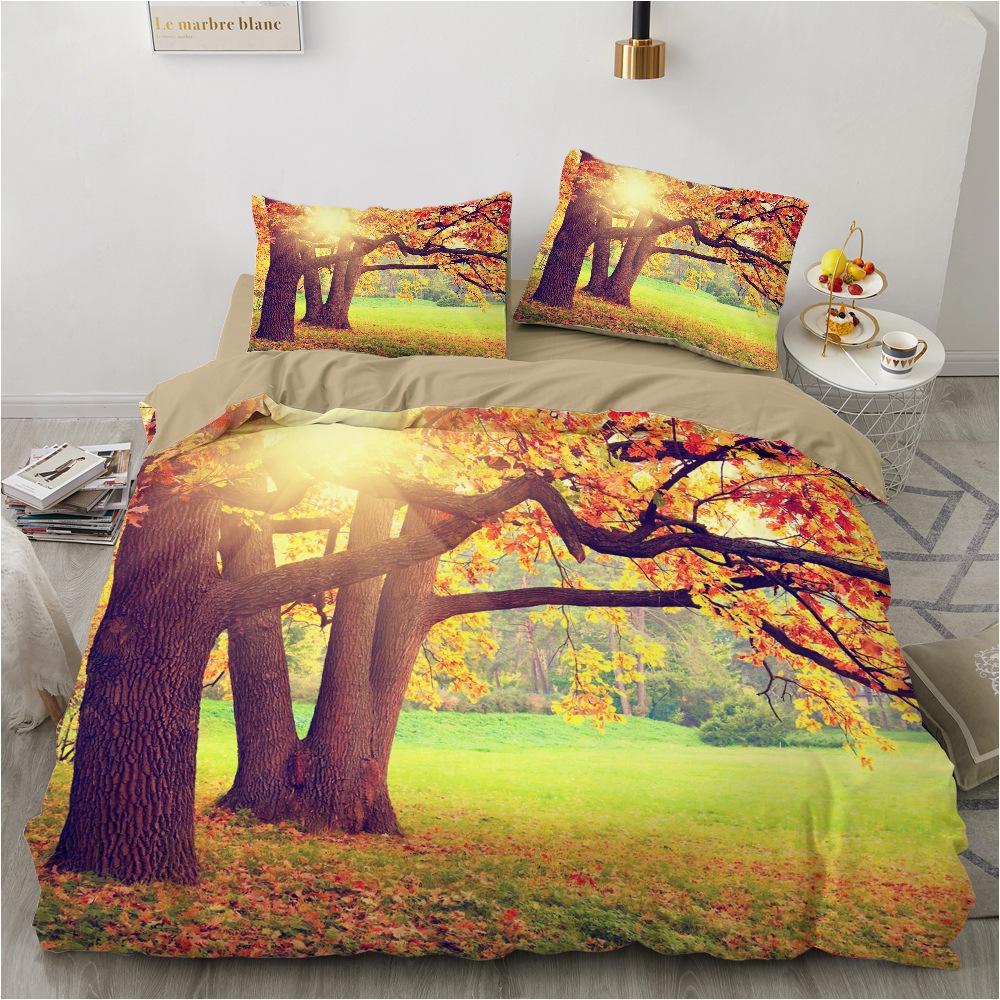 Lightweight 3D Natural Scenery Bedding Set with Landscape Printing Down Duvet Cover AU180 * 210 Full Size Bed Cover Luxury Single/Double Quilt Cover