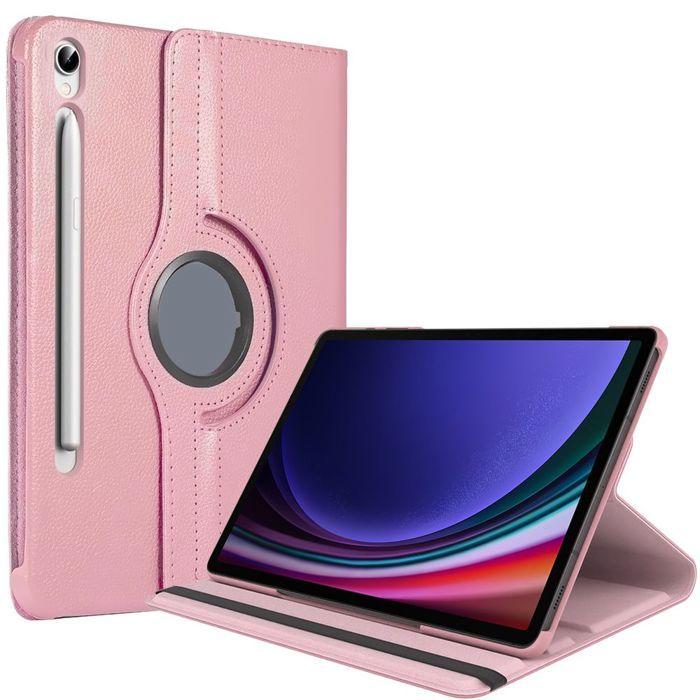 Coque de Protection - BOOLING - pour Samsung Galaxy Tab S9 - Antichoc - Rotatif 360° - Rose