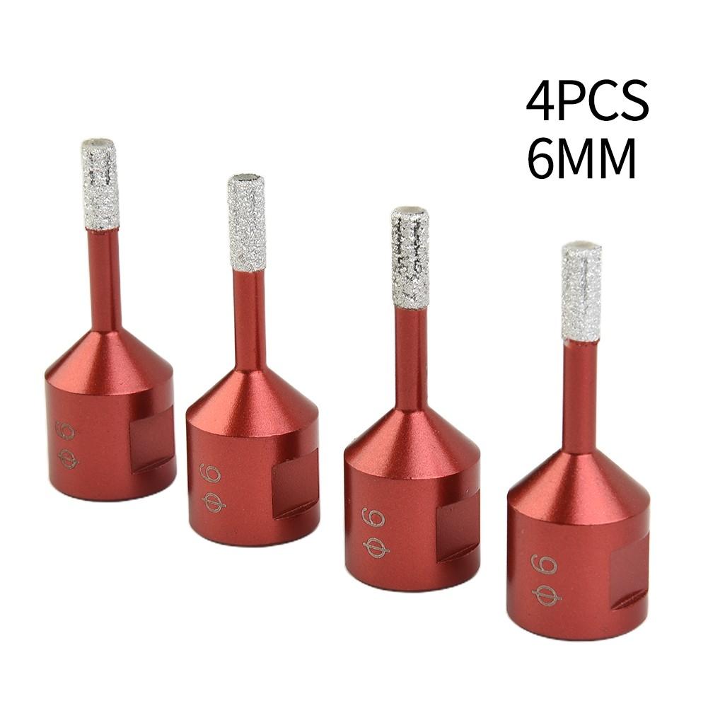 4pcs 6mm For M14 Dry Diamond Drill Bits For Porcelain Granite Tile Glass Ceramic