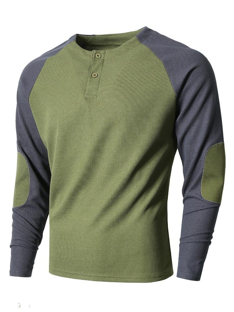 Męski Sweter Sportowy Fitness Casual Wiosna Jesień Blok Kolorów Kratka Blok Kolorów Okrągły Dekolt Wygodny Przyjazny dla Skóry Oddychający Top