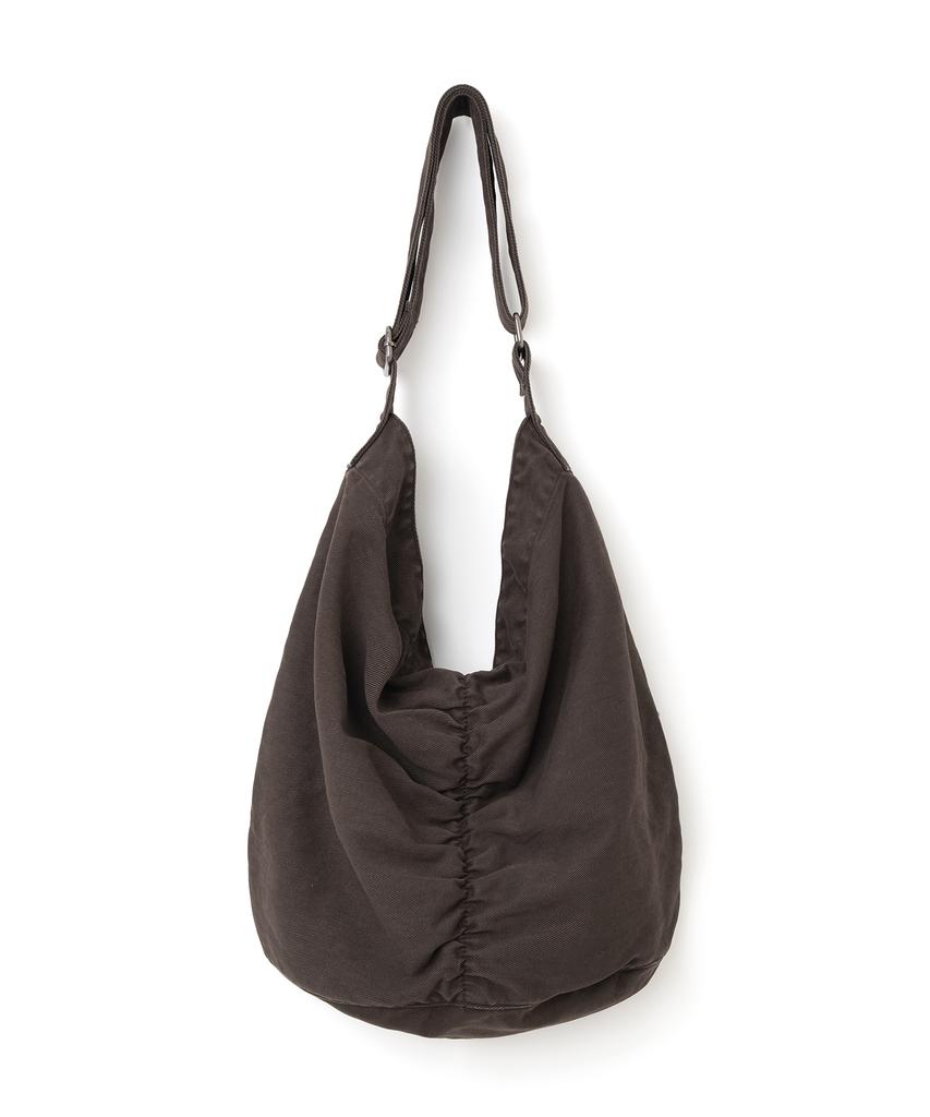 Millo Archive Denim Low Shirring Bag [Fade Brown]