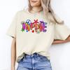 Hippie T-Shirt Gift Bright Colorful Peace Mushrooms Flowers Hippy Unisex Tee San