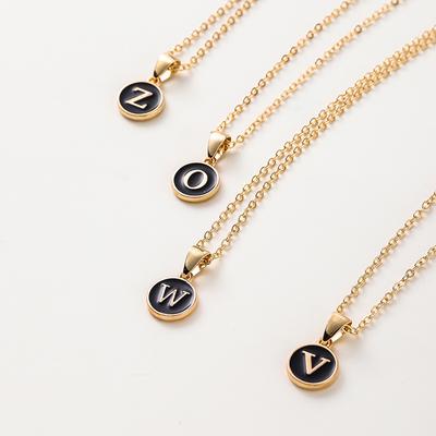 Englischer Buchstabenanhänger Personalisieren Alphabetanhänger Initial A-Z Halskette Choker Ketten Schmuck Für Frauen Männer