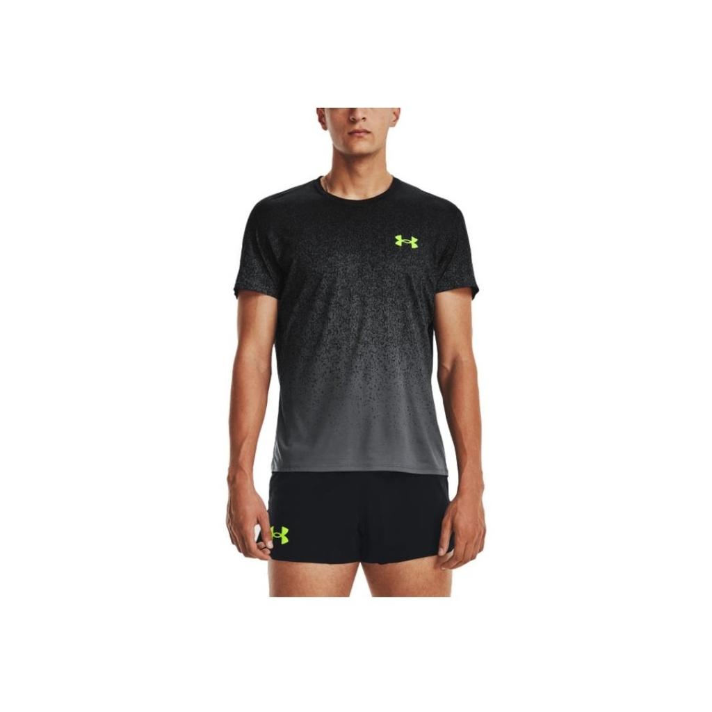 Under Armour UA Rush Gradient Logo Print Crew Neck T-Shirt Men Tops Black 1378403-002