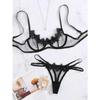 Sex Underwear Sexy Women's Mesh See-through Lace Three-point Pajamas Two-piece Set