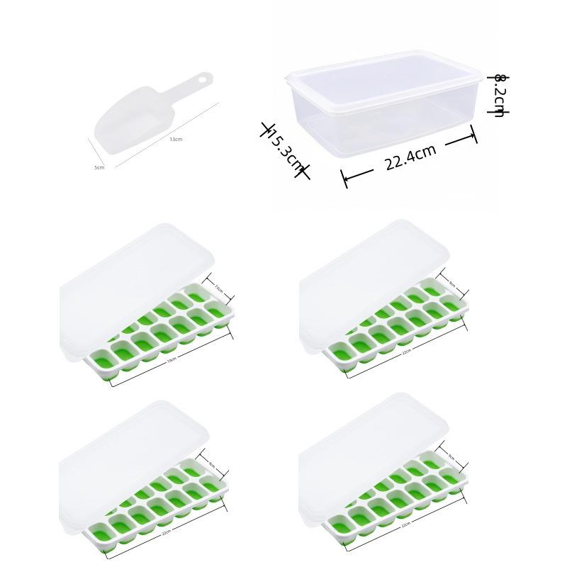 Cross-Border Ice Cube Tray - 14 Grids with Lid, Large Capacity Mold for Household Ice Storage