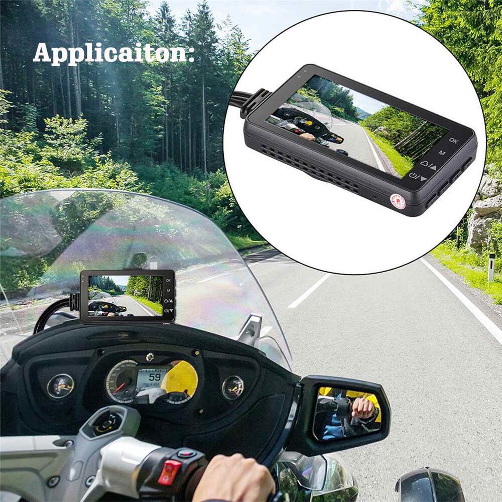 Dual Lens 3" Motorcycle Camera: HD, Waterproof, Front & Rear Recording, Anti-Shake