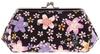 Watona Chirimen Cosmetic Pouch with Clasp Width Closure, 18cm-21.5cm [Large, 5.5 Sun] (02 Nigizakura, Black)