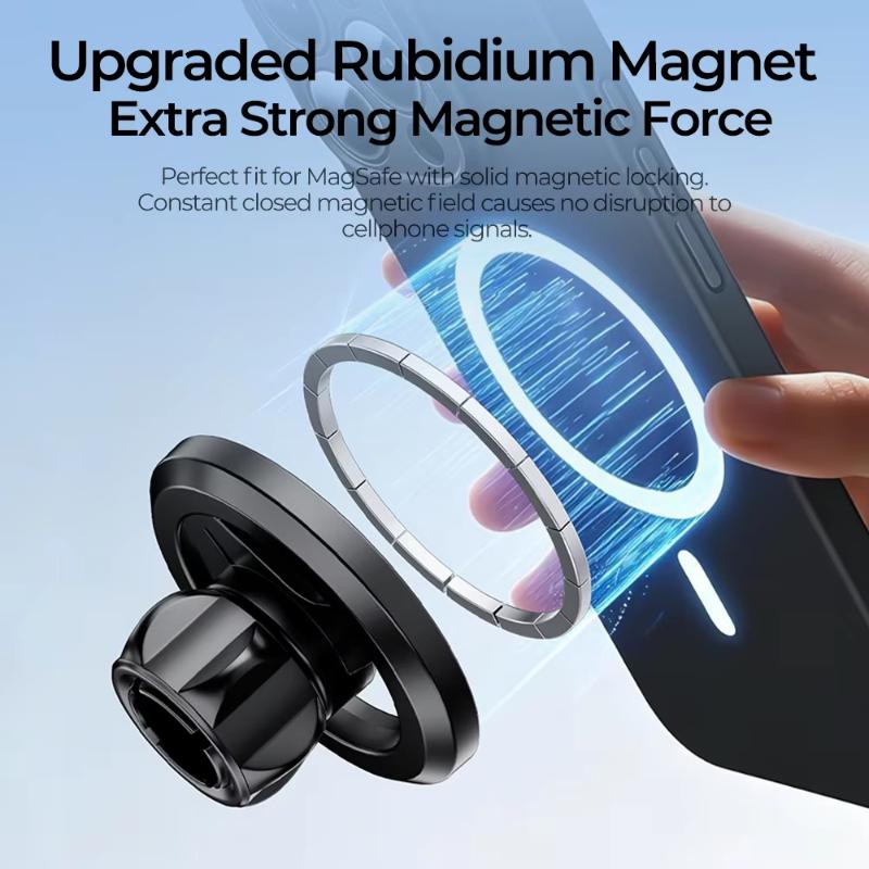 Anti-Shake Magnetic Car Phone Holder Magnet Base 1Pc Universal Compatibility for 17mm Ball Head Mounts