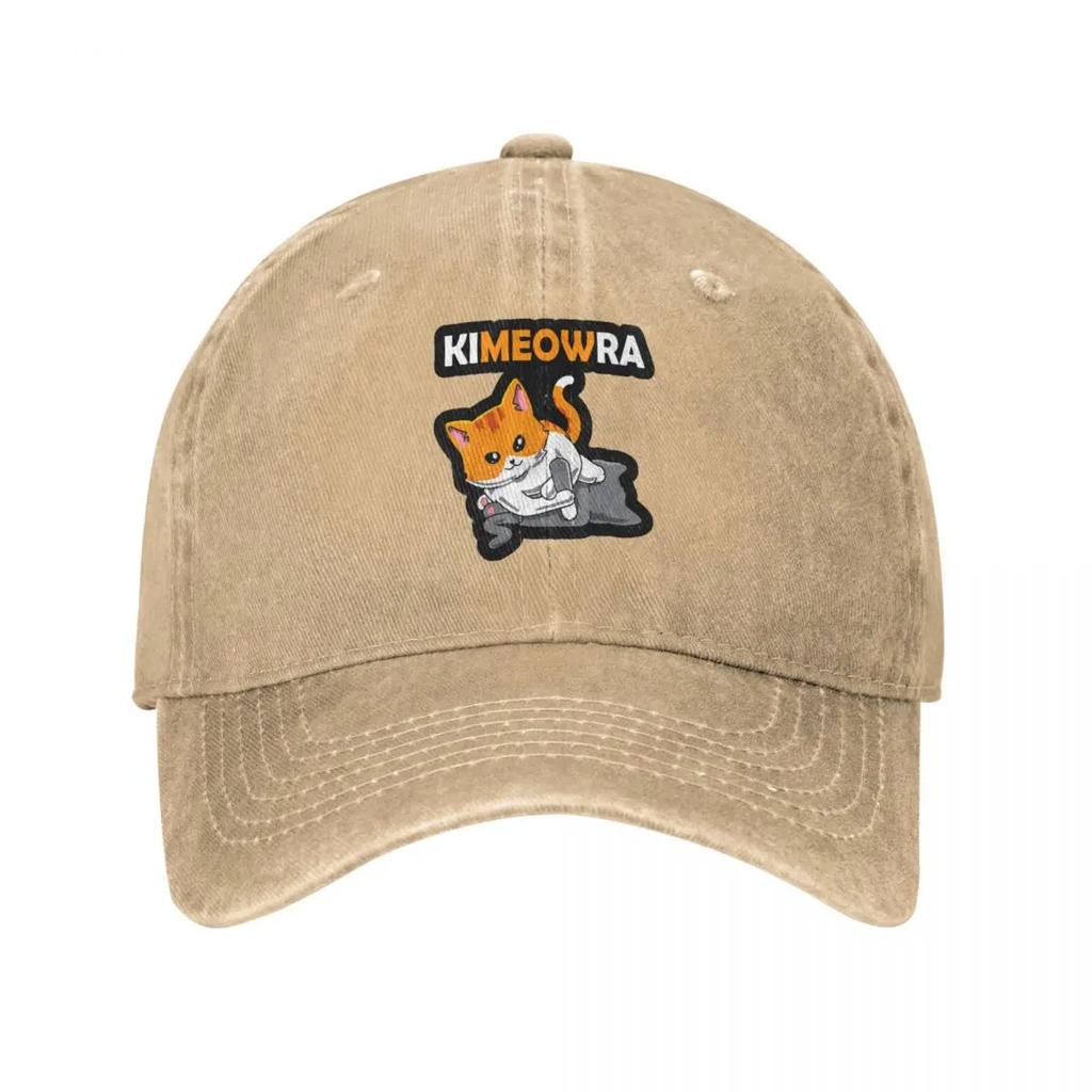 Jiu Jitsu Kimura Niedliche Kawaii Katze Lustige BJJ Frühling Herbst Kappe Erwachsene Unisex Baseballkappe Hut Denim Outdoor Reise Kappe