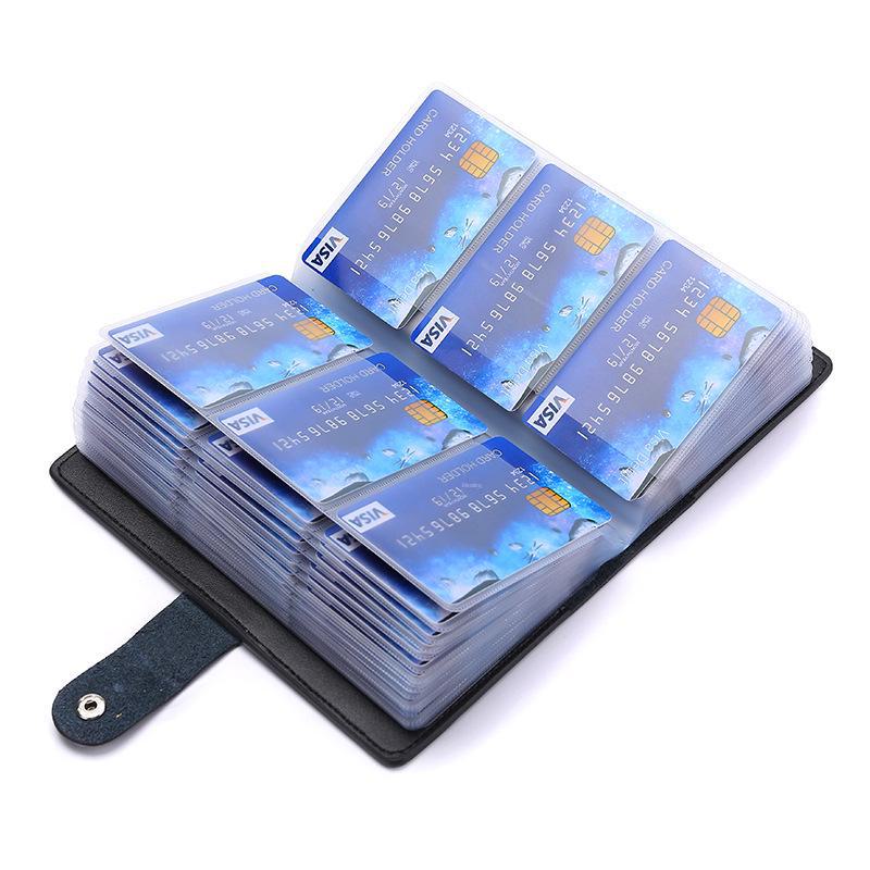 Large Capacity Genuine Leather Multi-Card Holder - Men's & Women's Long Cowhide Credit Card Document Wallet (Korean Design)