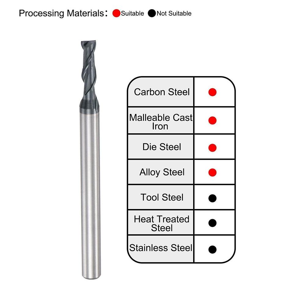 End Mill End Mill HRC45 Square 2 Blades 35 Degrees
