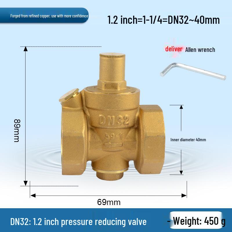Adjustable Brass Water Pressure Reducing Valve for Heaters & Purifiers