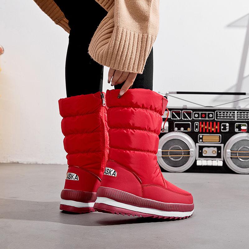 

Женские зимние водонепроницаемые нескользящие бархатные полусапоги Northeast - Теплая толстая подошва. Size 36 красный