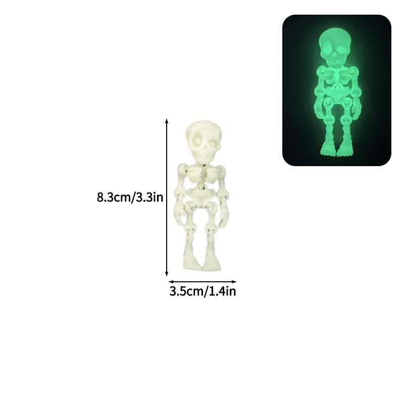 Skull Fridge Magnet 3D Printed Skeleton Refrigerator Sticker Deformable Joint Figurine Home Decoration Fridge Decoration