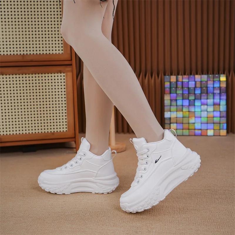 Fashion Women's Sneakers Breathable Vulcanized Platform Women Ankle Boots Casual Shoes Platform Running Shoes for Women Tenis De Mujer