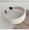 2025 Trendy Black Pleated Wide-Brim Headband for Women - Sporty & Chic Hair Accessory