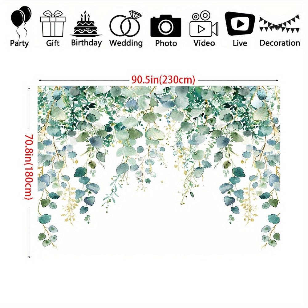 1 piece golden-green eucalyptus leaf sexy see-through birthday party background cloth party decoration background prop