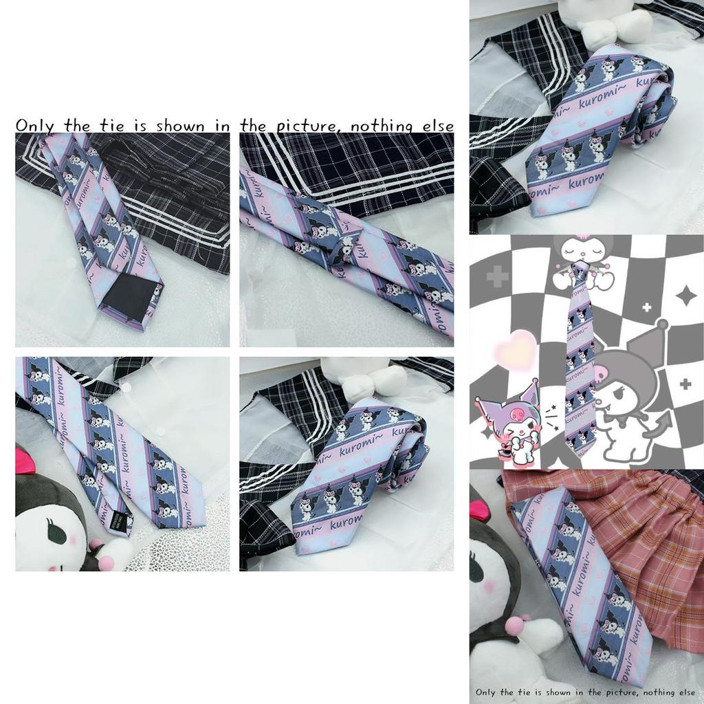 Trendy Arrowhead Type Tie With Kuromi And Sanrio Stripes