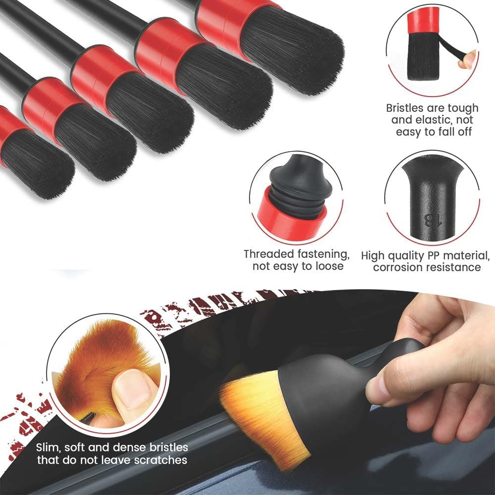 Car Detailing Brush Set, 11Pcs Car Detailing Kit Includes Car Interior Detailing Brushes, Car Wheel & Tire Brush For Rim Cleaner, Car Cleaning Brush