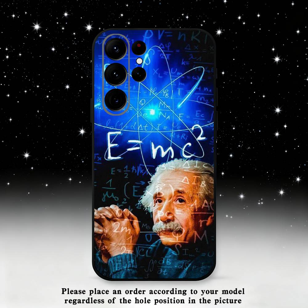 A-Albert E-Einstein Phone Case For Samsung S25,S24 Ultra,S20,S30 plus,S22 plus,S23,S30 Ultra 5G Silicone Black Shell