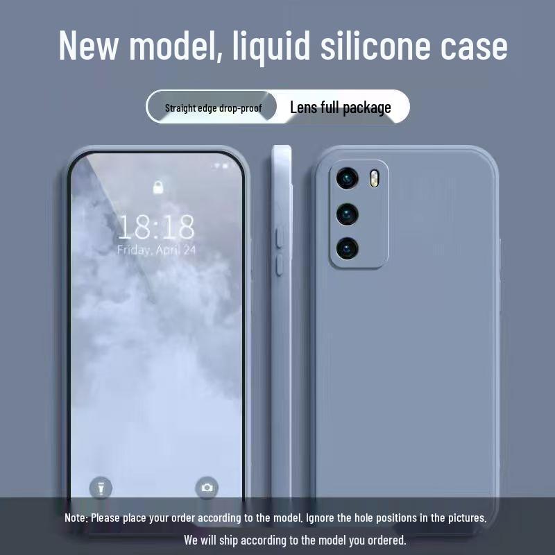 Huawei P40 Liquid Silicone Phone Case: Full Coverage, Drop Protection, Skin-Friendly, High-End, Solid Color.