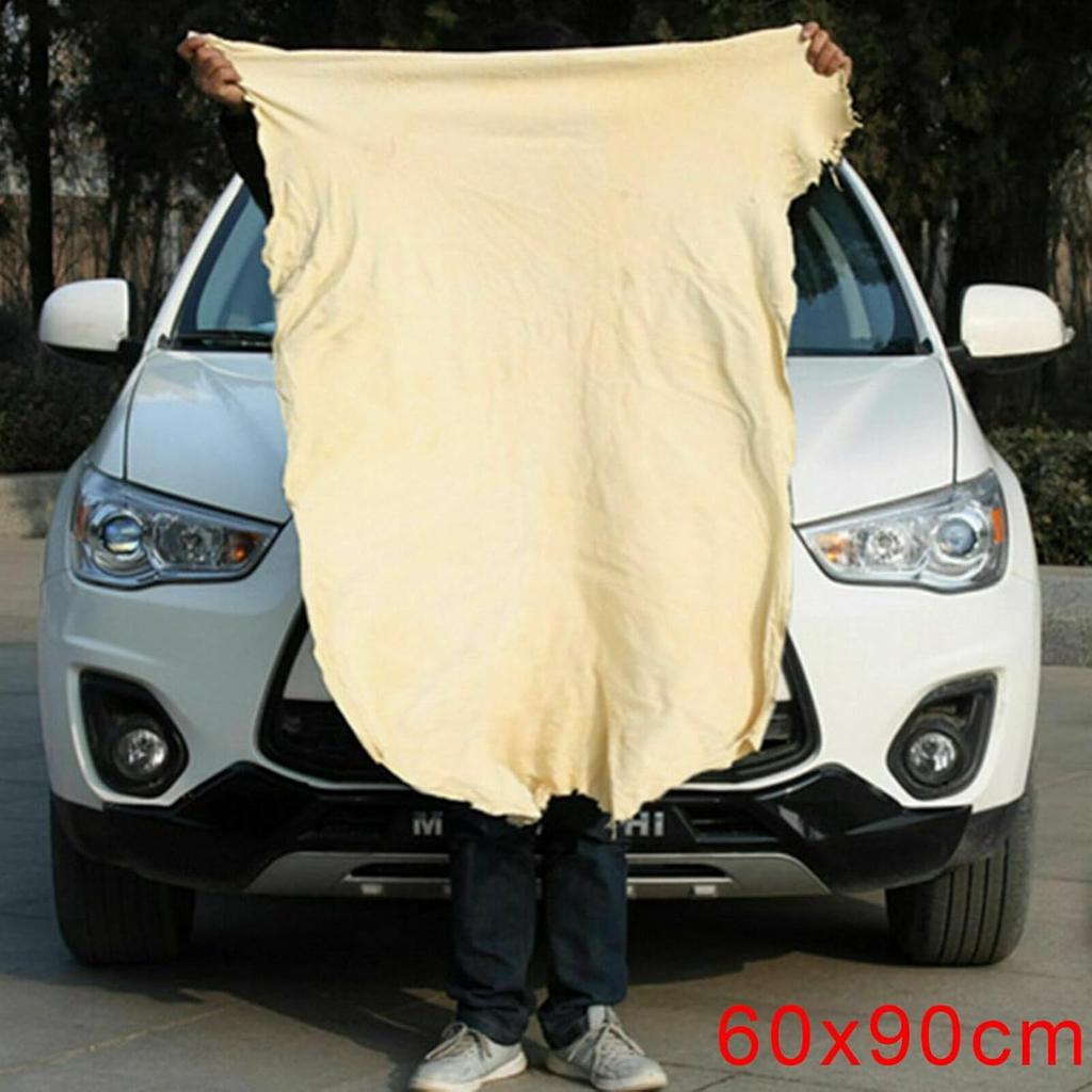 SUEIANNMN Car Nature Chamois Real Leather Washing Cloth Cleaning Towel Wipes Clean Cham H88 (60X90cm)