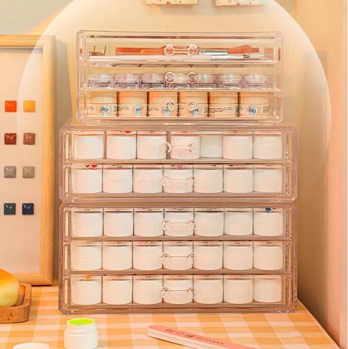 Acrylic Transparent Nail Art Storage Box with Drawers