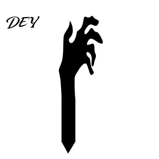 Outdoor Horror Theme Decor Skeleton Hand Garden Stake, Halloween Spooky Yard Sign, Creepy Stakes Acrylic Black Scary Decoration for Lawn Front