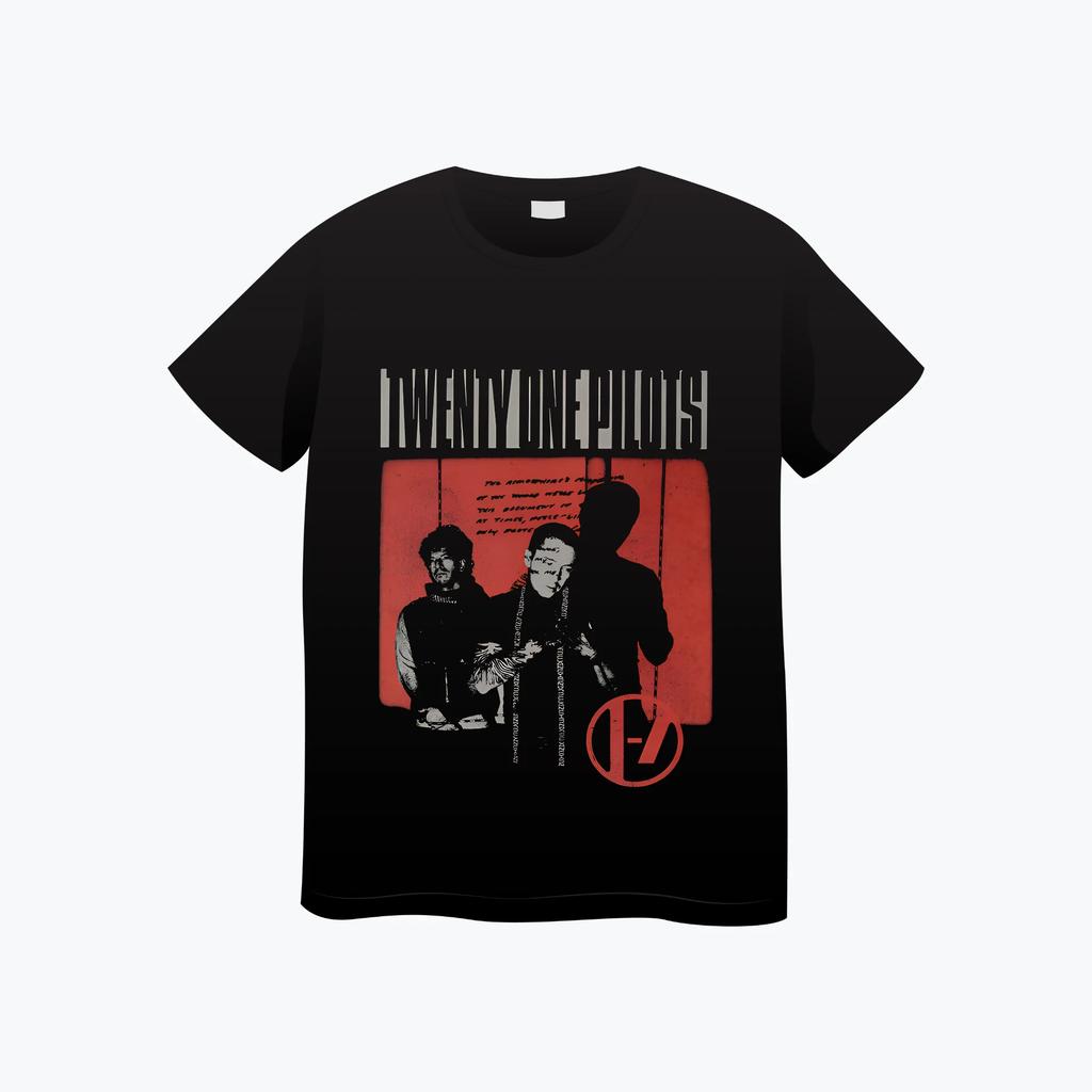 NOVÁ Pánská trička Twenty One Pilots Hiphop Street trička Americký potisk Kulatý výstřih Motocykl Volné Ležérní Unisex Top Tričko