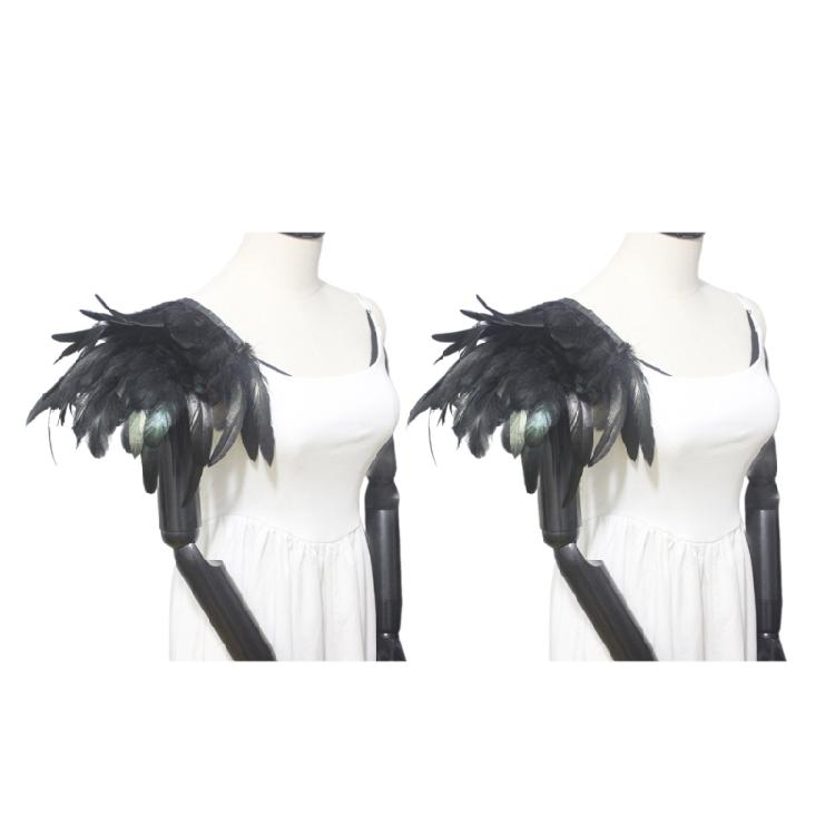 Feather Epaulet Halloween Raven Costume Shoulder Pads Shoulder Board Jewelry 1