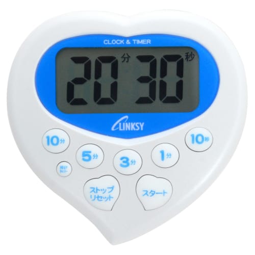 LINKSY LT801WM Heart-Shaped Joyful Timer, White/Blue, Makes Waiting Time Fun