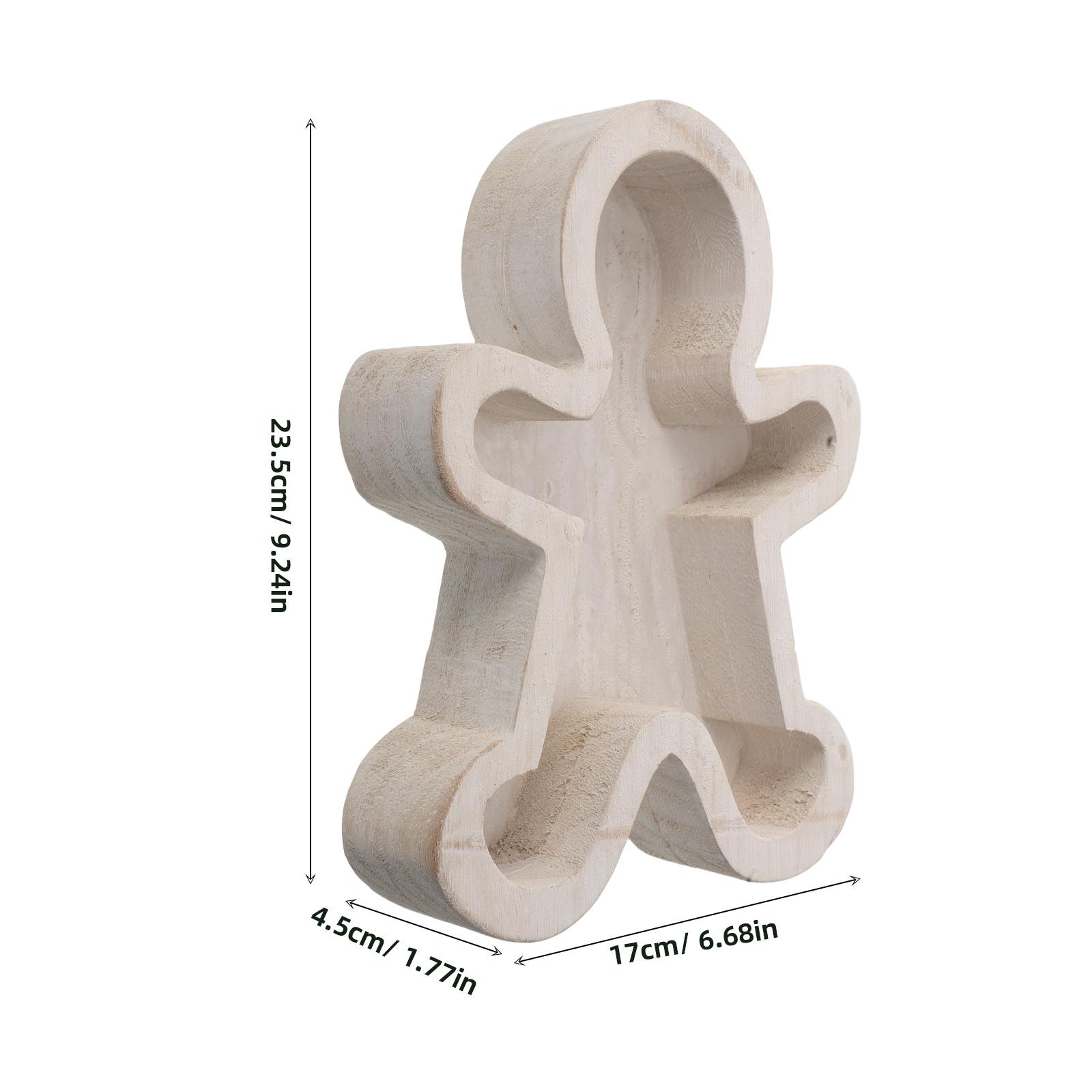 

Wooden Gingerbread Man Holiday Tray Serving Platter Snack Dessert Fruit Christmas Tableware Gingerbread Platter білий