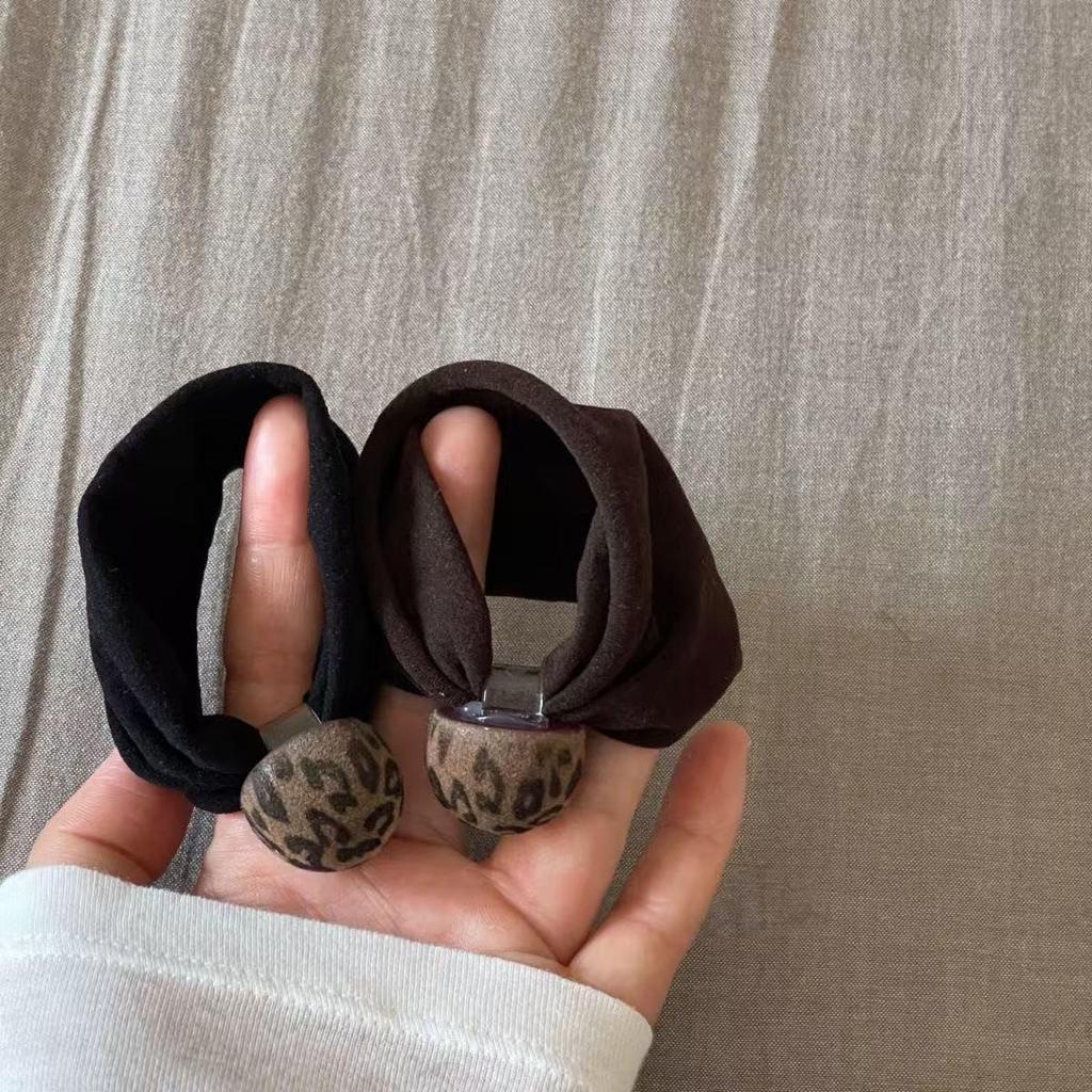 Leopard Print Small Intestine Scrunchie Hair Tie - 2025 Korean Style Women's Headwear
