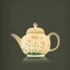 White ceramic hand-painted plain-fired suet jade porcelain tea set business company annual meeting high-end gifts