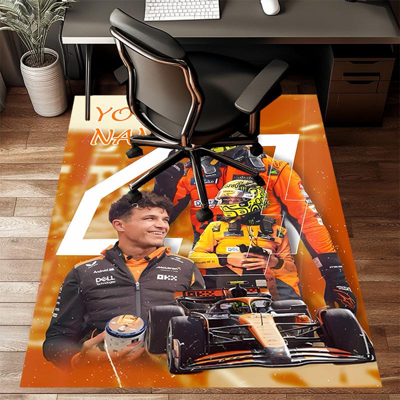 Custom Landos Norris Racing Mat Personalized Name, Polyester Washable Indoor Entryway Rug, Gift for Christmas, Easter, Thanksgiving Day