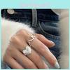 Unique Geometric Heart Ring For Women Elegant Adjustable Fashionable Copper Jewelry 2024