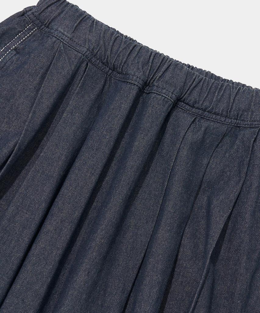 COLUMBIA UNIVERSITY All-Round Twotuck Denim Long Skirt_Indigo Jean