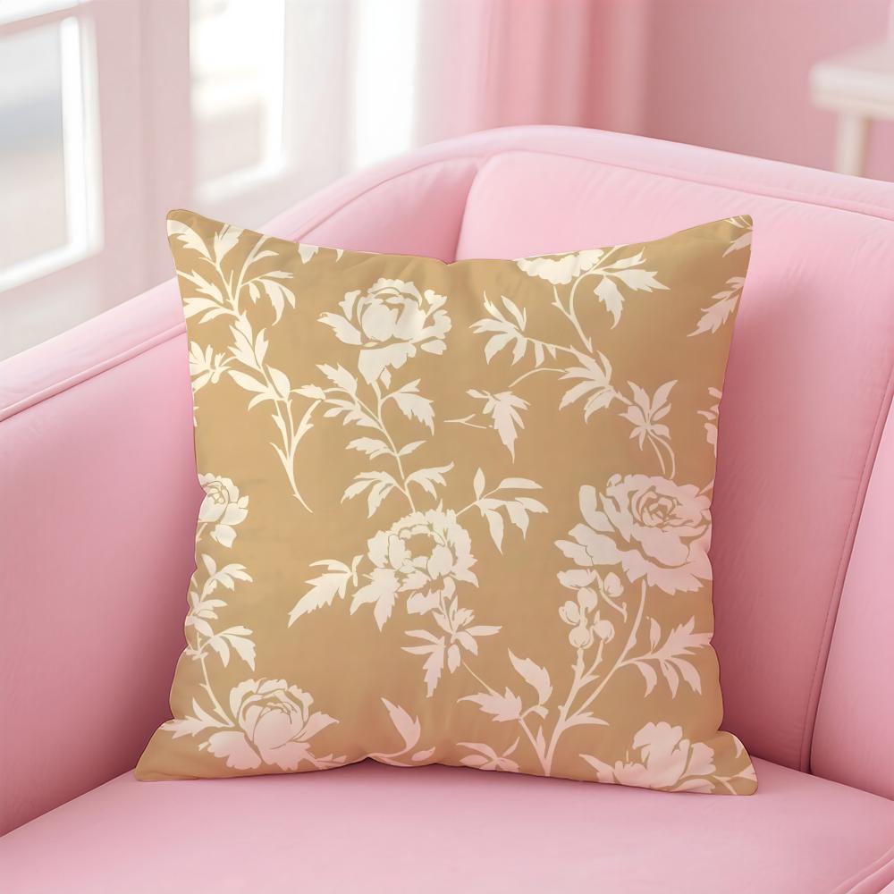 fashion Retro French courtstyle Floral motif Cushion Cover Pillowcase Short Plush Invisible zipper Room Sofa Cushion Cover
