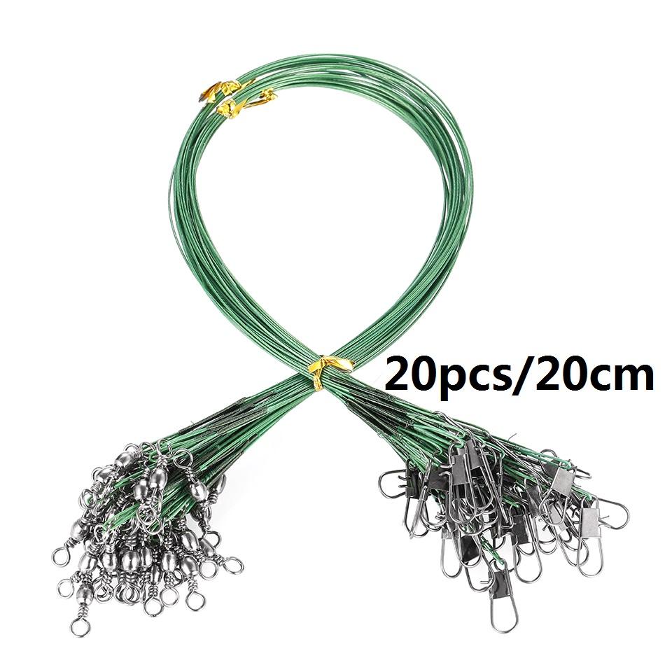 10Pcs Steel Fishing Line Steel Wire Leader With Swivel Olta Fishing Accessory Lead Core Leash Fishing Leader Wire Tackle Pesca
