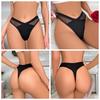 Women Sexy Thong Low Waist Mesh Solid Color Transparent Panties Cotton Crotch Sexy Lingerie G String Women Tangas