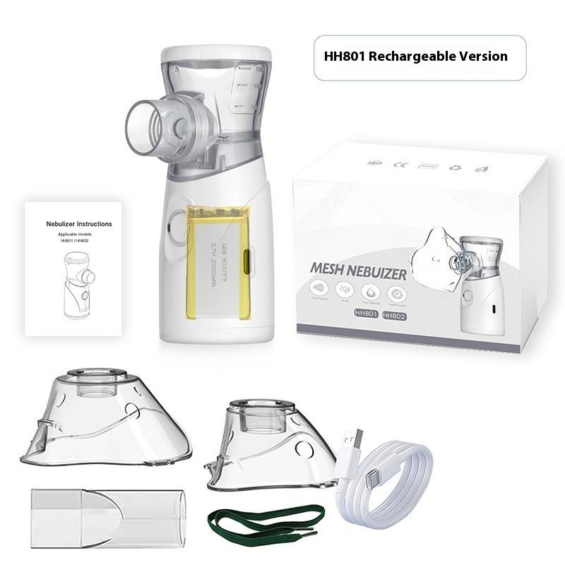 

Ручной бытовой микросетчатый небулайзер Тихий портативный детский взрослый Двухрежимная регулировка Спрей Ингаляционный небулайзер белый