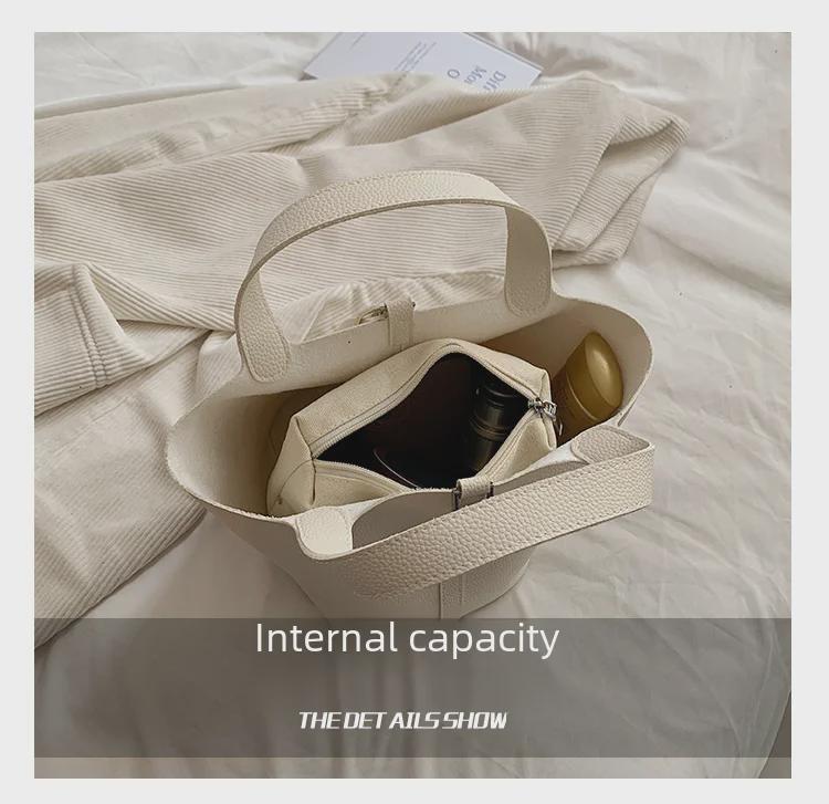 Fashion 2023 Women's Retro Basket & Bucket Bag: Niche, High-End, Simple Design Handbag