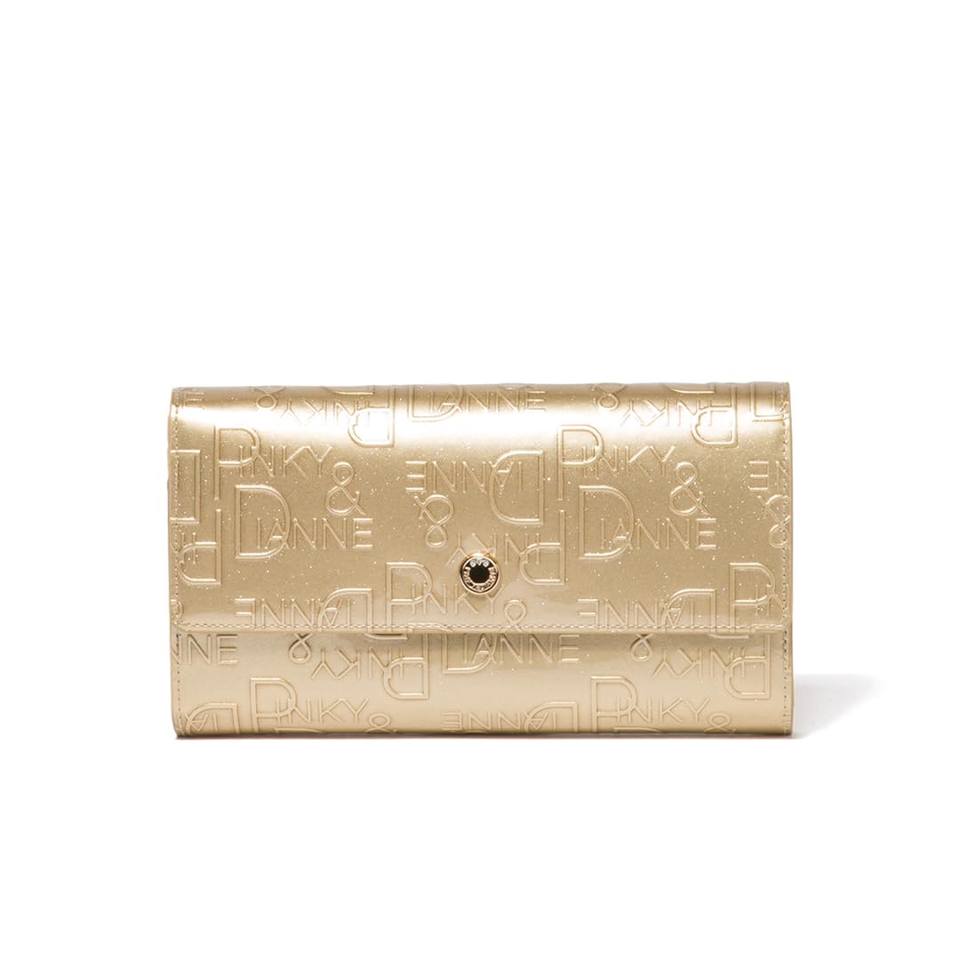 Flap Long Wallet Cowhide Enamel Leather with Brand Large Capacity PDLWJBT1 [Pinky & Dianne] [Rich Flavor] Women s Logo,