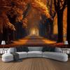 Autumn Forest Natural Landscape Tapestry Polyester Wall Hanging Aesthetic Home Decor for Living Room Bedroom