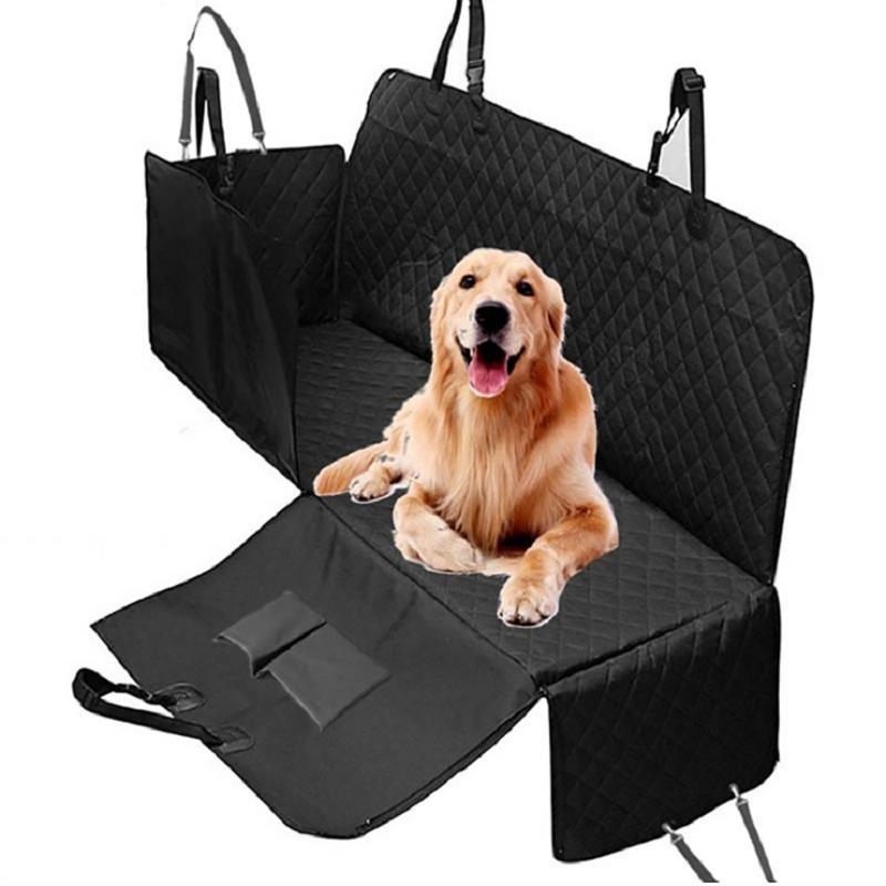 Full Coverage Rear Seat Dog Cover with Durability Fabric and Quilted Padding for Cleaner Car Travel, Hair Control, and Comfortable Resting Space