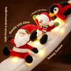 3pcs LED Plush Plush Decoration Set Festive Theme Christmas Banister Ornament  Room Decoration
