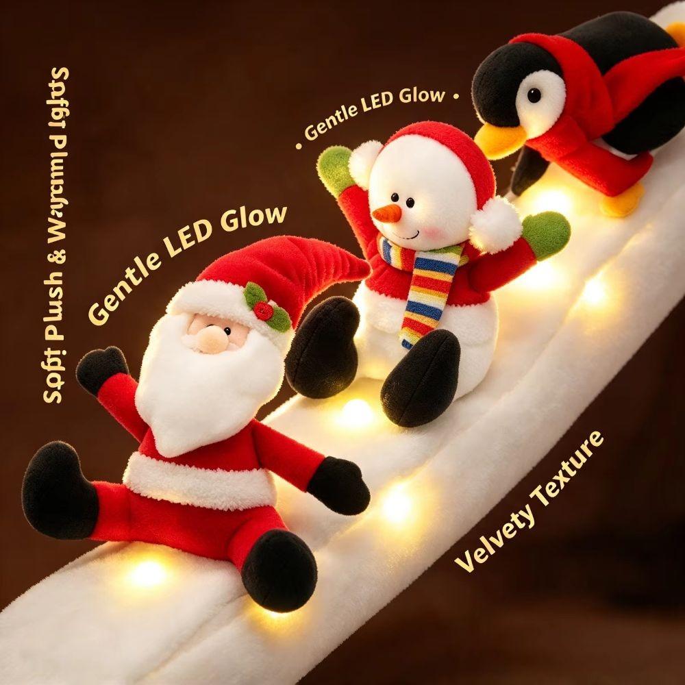 3pcs LED Plush Plush Decoration Set Festive Theme Christmas Banister Ornament  Room Decoration